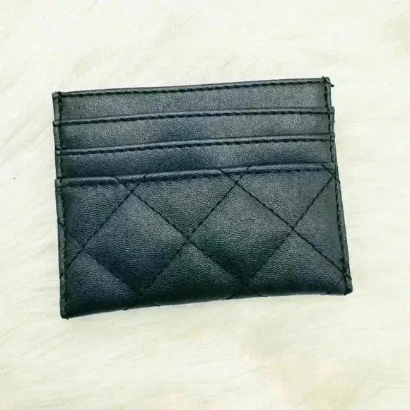 Quilted Black Card Wallet - Picture 5 of 5